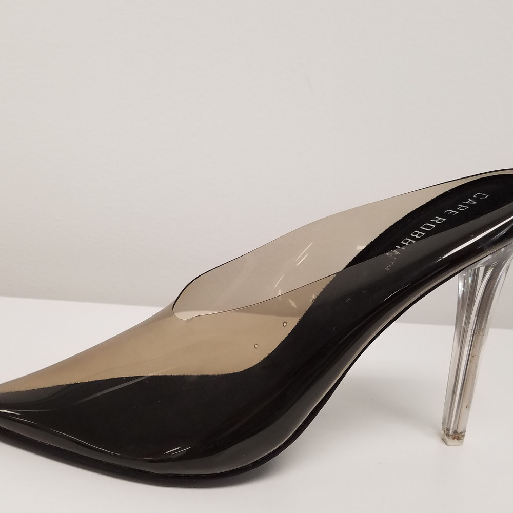 Cape Robbin Cinderella Black Mule Lucite Mule - Picture 3 of 7